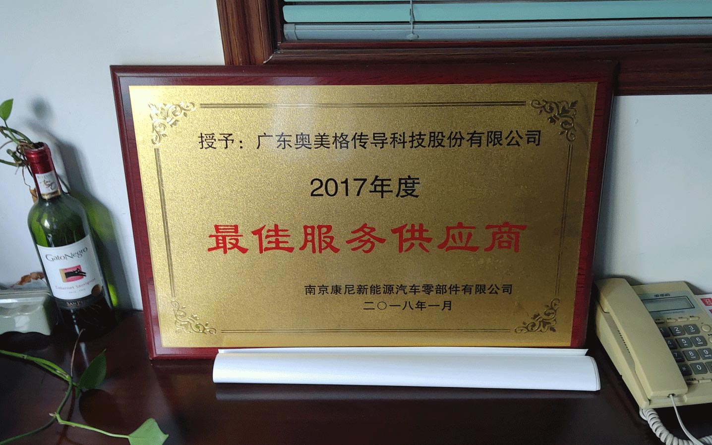 OMG won the Nanjing KANGNI Outstanding Supplier Award