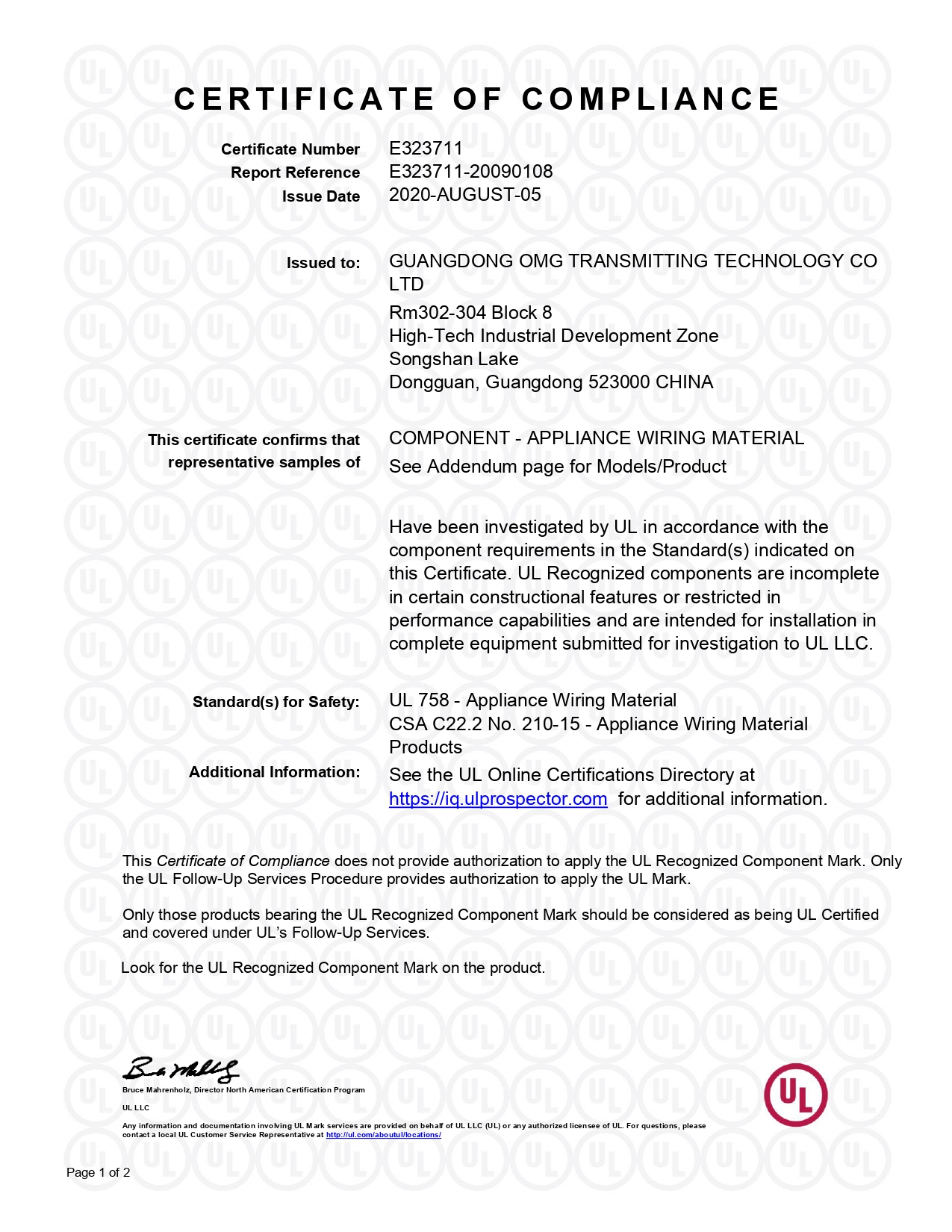 UL Certificate